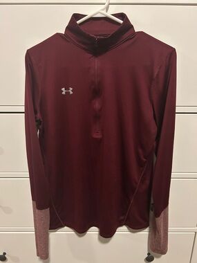 Under Armour HeatGear Loose Fit 1/4 Zip - Burgundy - Medium